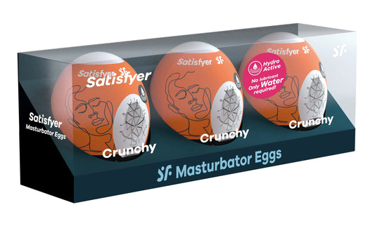3 Pc Set Masturbator Egg - Crunchy - Orange SAT-9043491