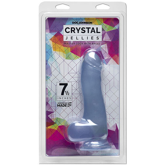 Crystal Jellies - 7.5in Realistic Cock W/balls Blue