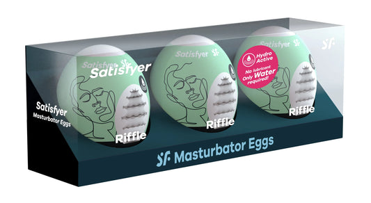 3 Pc Set Masturbator Egg - Riffle - Light Green SAT-9043446