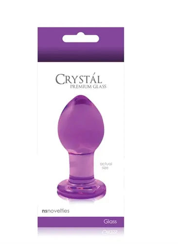 Crystal Premium Glass Plug - Medium - Clear Purple - Image #1